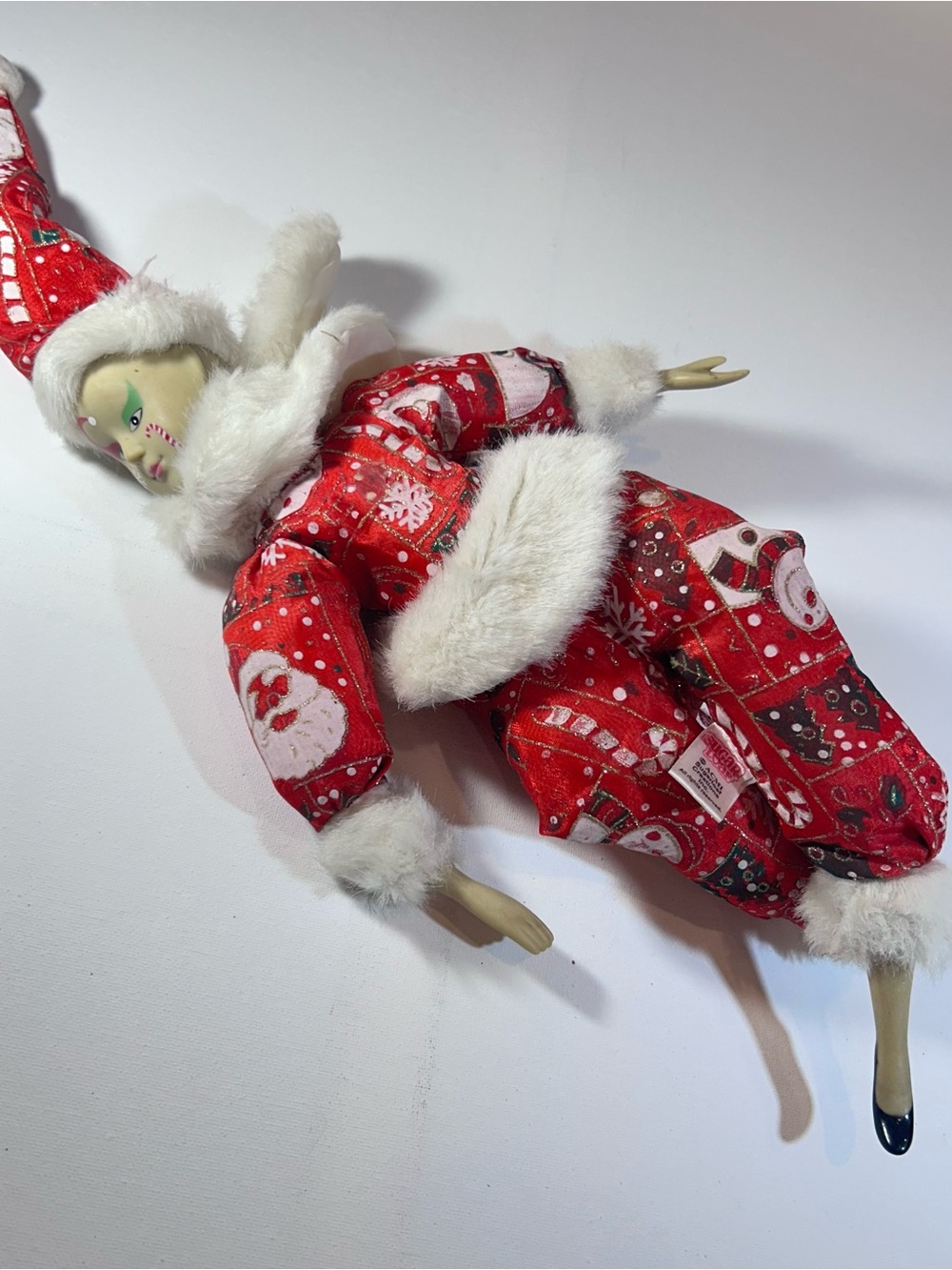 Sugar Loaf Christmas Doll 17” ACMI Holiday Jester Santa Red Plush Vintage